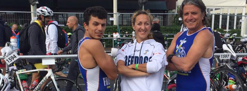 foto Europei di triathlon a Rimini, tre Freedogs in lotta con sè stessi